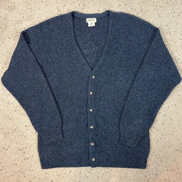 Vintage St. John’s Bay Cardigan Sweater Waffle Chunky Grandpa Relaxed Size Large - Picture 1 of 4